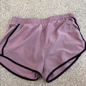 Under Armour Women's Mauve Athletic Shorts with Black Trim